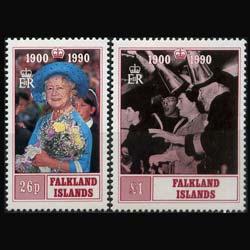 FALKLAND IS. 1990 - Scott# 524-5 Queen Mother Set of 2 NH