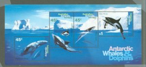 Australian Antarctic Territory #L97A  Souvenir Sheet (Fauna)