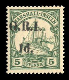 New Britain #31 Cat$90, 1914 1p on 5pf green, hinged, signed Bloch