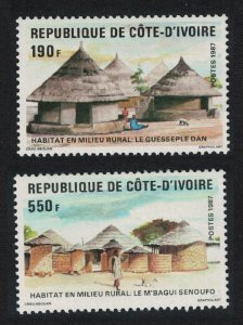 Ivory Coast Rural Dwellings 2v 1987 MNH SG#938-939