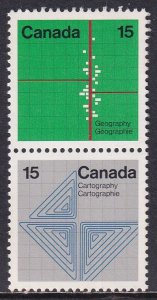 Canada 1972 Sc 583, 585 Earth Sciences Se-tenant Vertical Pair Stamp MNH