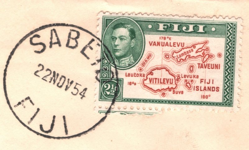 FIJI KGVI Cover *SABETO* CDS 1954 Suva BOY SCOUTS Commissioner {samwells}XC387