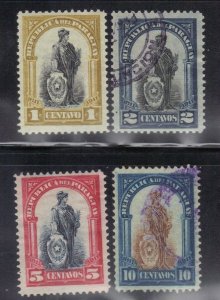 PARAGUAY SC# 201-04 USED 1,2,5,10c 1911