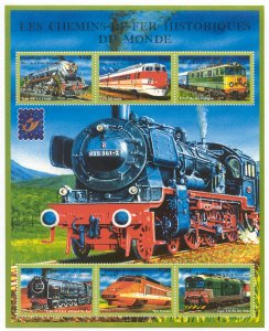 Guinea - 2001 - set of 2 MNH train sheets of 6 #1931-32 CV $ 45.00 Lot #23