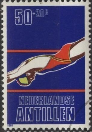 Netherlands Antilles B187 (used cto) 50+20c diving (1981)