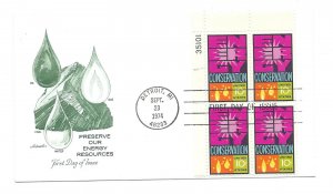 1547 Energy Conservation Artmaster plate block FDC