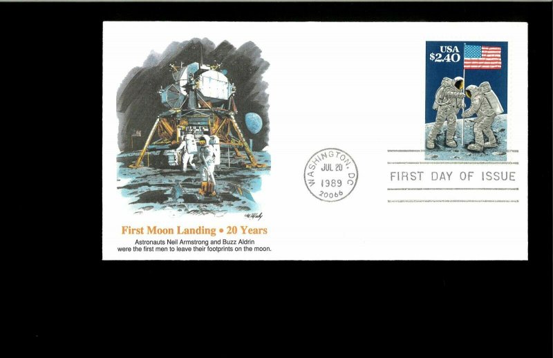 1983 FDC $2.40 Moon Landing Washington DC