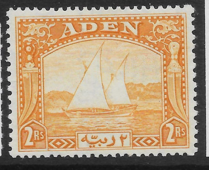 ADEN SG10 1937 2r YELLOW MTD MINT