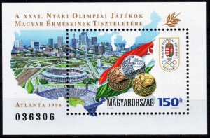 Hungary 1996 MNH Stamps Souvenir Sheet Scott 3554 Sport Olympic Games Medals