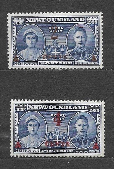 CANADA-NEWFOUNDLAND-1937, Sc#250-51,  MLH, VF. QUEEN ELIZABETH & KING GEORGE VI