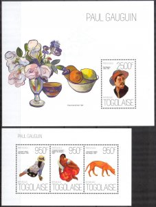 Togo 2013 Art Paintings Paul Gauguin Sheet + S/S MNH