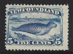 Newfoundland #55 Bold Blue Color Unused without gum