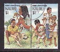 Nauru-Sc#409a- id8-used set-Dogs-Animals-Children-1994-