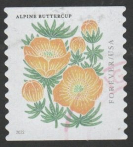 SC# 5673 - (58c) - Mountain Flora - Alpine Buttercup, Used COIL Single Off Paper