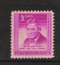 #975 MNH 3c Will Rogers-Humorist 1948 Issue