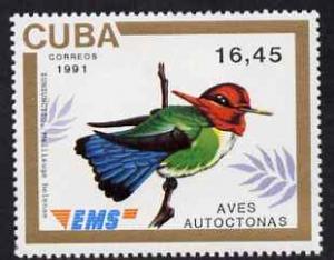 Cuba 1991 Express Mail Stamp - 16p45 Bee Hummingbird unmo...