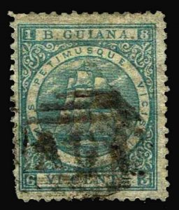 1863 British Guiana #64 Seal of the Colony - Used - VF - CV$72.50 (ESP#3040)