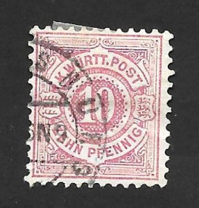 German State Wurttemberg 1875 - U - Scott #60A