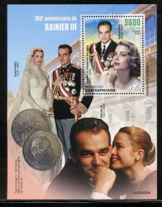 CENTRAL AFRICA 2023 100th ANNIVERSARY OF RAINIER III & GRACE KELLY S/S MINT NH