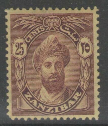 ZANZIBAR SG307 1927 25c PURPLE/YELLOW MTD MINT 