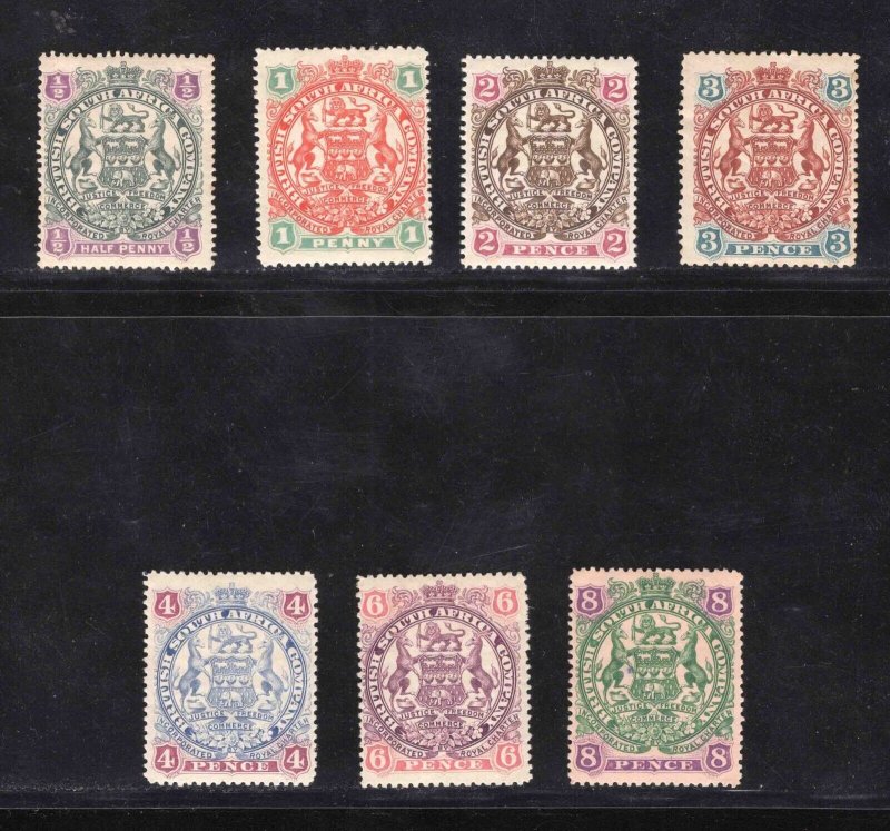 MOMEN: RHODESIA 1896-7 MINT OG H £150 LOT #66664