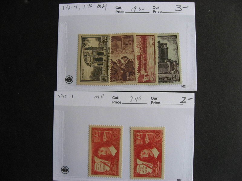 Sales cards full of France MH stamps (unverified), check them out!  