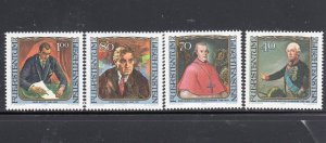 LIECHTENSTEIN #775-778 1984 FAMOUS VISITORS MINT VF NH O.G