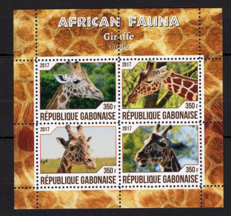 1pcs African Fauna Nature Animals Giraffe Perf  -Private Local issue/ not MNH