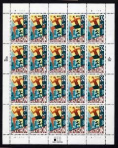 SCOTT  3067  MARATHON  32¢  SHEET OF 20  MNH