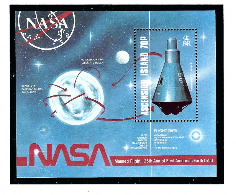 Ascension 424 MNH 1987 Space Flight Anniversary S/S