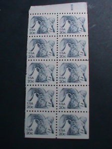 ​UNITED STATES-1982-SC# 1949a -GOAT MNH -BOOKLET PANE- 10 STAMPS- VF VERY FINE