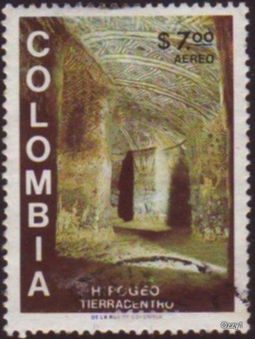 Colombia 1981 SG#1552 $7.00 Airmail Tombs Archaeology  Used