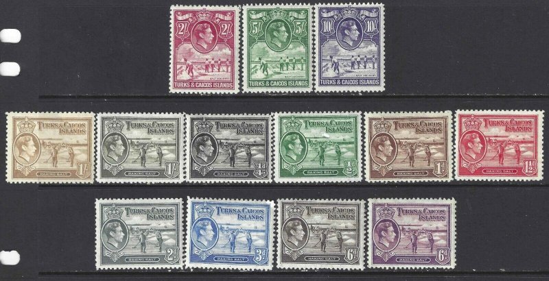 Turks and Caicos 1938-1945 SC 78-89 Mint/MNH SCV$ 79.00 Set