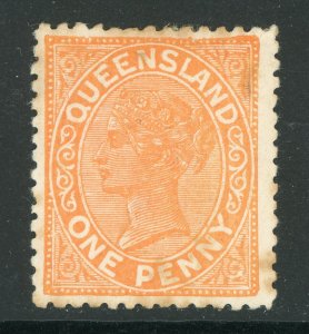 Queensland 1887 1p  Orange  SG 179 Mint D399 ⭐⭐⭐⭐⭐⭐