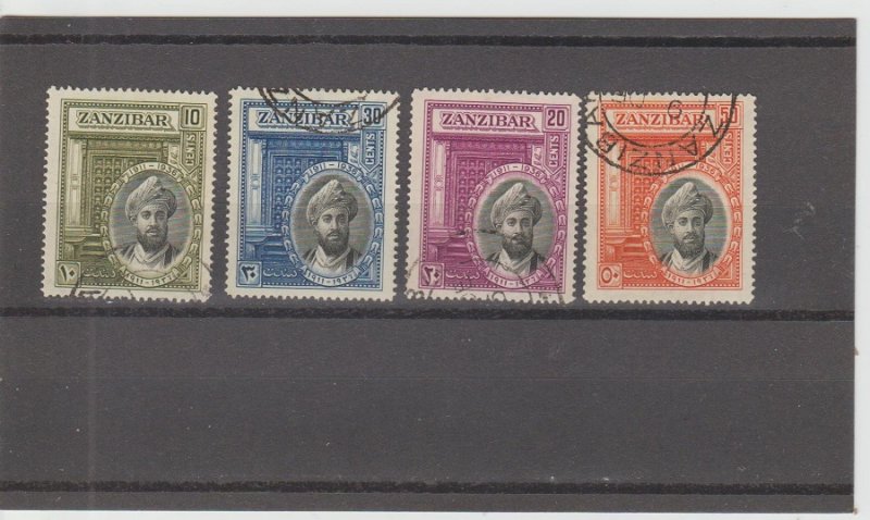 Zanzibar  Scott#  214-217  Used  (1936 Khalifa bin Harub)