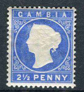 GAMBIA; 1886 classic QV Crown CA issue Mint hinged Shade of 2.5d. value