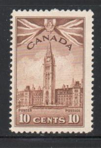 Canada Sc 257 1942 10c Parliament Building stamp mint NH