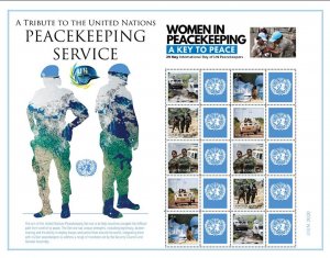 United Nations New York 2020 MNH Mini Sheet Stamps Army Soldiers Peacekeeping Fo