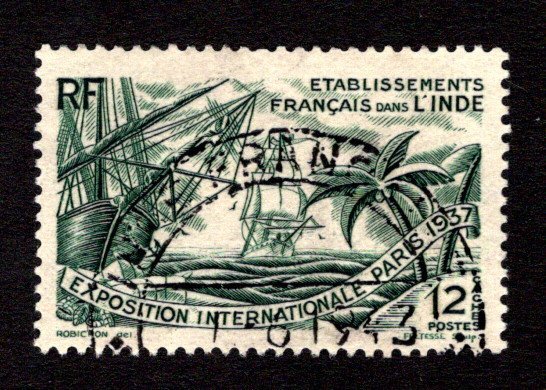 FRENCH INDIA SC# 105  FVF/U  1937