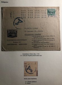 1941 Amsterdam Netherlands Commercial Censored  Cover To Iloilo Philippines