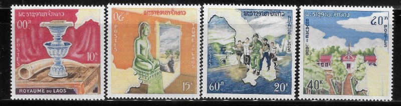 Laos 1964 Constitutional Map Sc 92-95 MNH A587