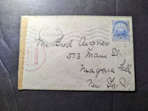 1917 Censored British Bermuda Cover Hamilton to Niagara Falls NY USA