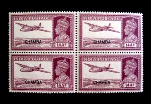 INDIA/CHAMBA - SCOTT# 107 - BLOCK 4 - MNH - CAT VAL $ 70.00