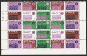 Australia 508 1971 Christmas 1/2 sheet block of 25 MNH