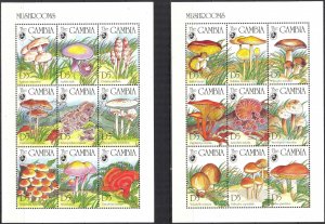 Gambia 1994 Mushrooms 2 sheets MNH