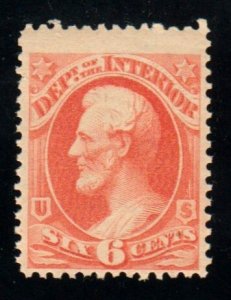 Sc O18 Official Dept of Interior 6c Vermilion  MOGNH ⭐⭐⭐⭐⭐