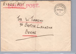 1940s Adelboden Switzerland Prisoner Of War POW Camp Cover To Berne