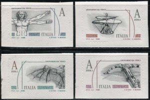 Italy 2015, Definitives, Leonardo Da Vinci 4v s-a, MNH