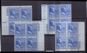 BOBPLATES #830 Presidential Matched Set Plate Blocks 23906 VF NH DCV=$100+