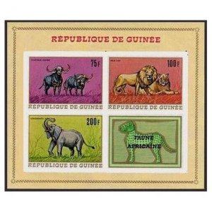 Guinea 514a,517a,518a imperf,MNH. Wild Animals 1968.Baboon,Leopards,Hippopotamus